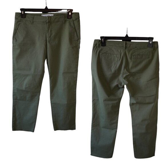 Frank & Eileen, Wicklow Chino Cropped Raw Hem Pants, Sage Green, Army, Olive - Picture 2 of 7